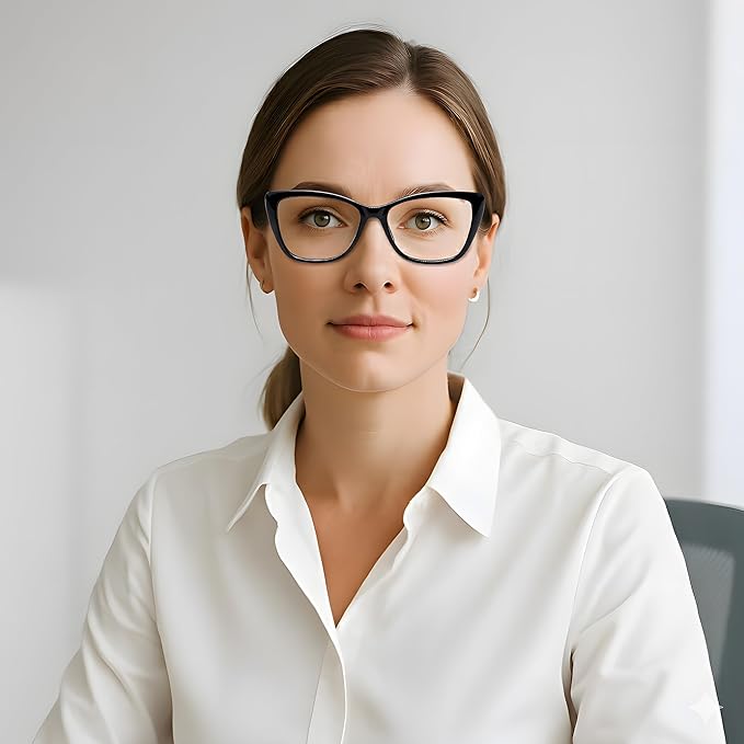 DOERAYM Blue Light Glasses for Woman: Amber Tint Reading Glasses for Night Shift Nurses & Office Workers