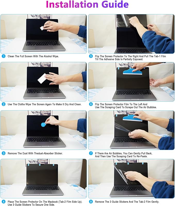 PYS 4-Way Privacy Screen for MacBook Air 15.3 Inch (2025-2023, M4/M3/M2) - 360° Anti-Spy Filter, Matte Anti-Glare Protector, Scratch-Resistant Film, Laptop Screen Privacy Shield