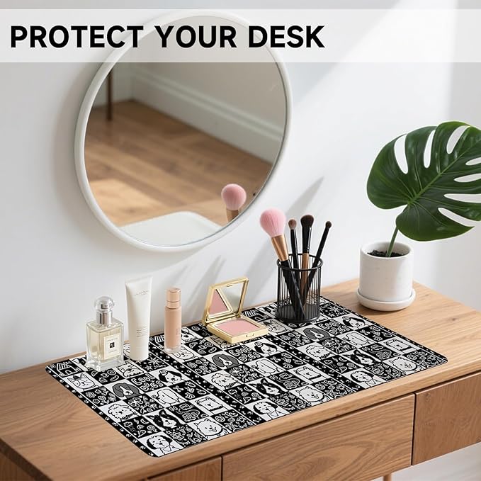 AUPET Leather Desk Pad Blotter Mat, Large Mouse Pad, Non-Slip Waterproof Desk Writing Pad Protector, Desk Decor for Office，Home，Gaming (Cool Dogs, 35.4X15.7 inch)