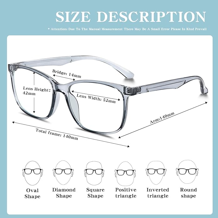 Oilway Blue-Light Blocking Glasses for Women Men - 3Pack Computer Reading/Gaming/TV/Phones Glasses Anti Eyestrain