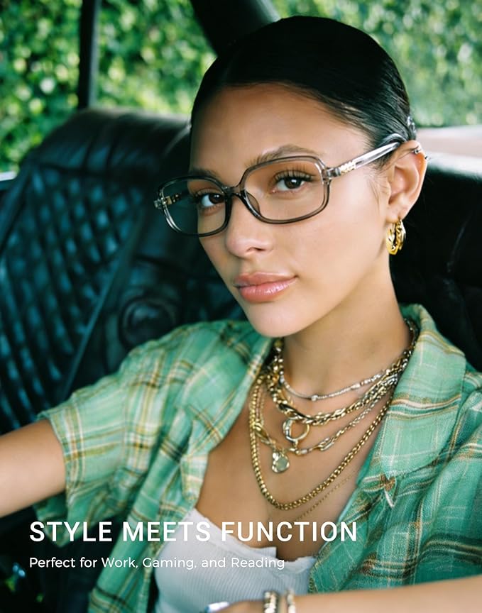 Slocyclub Square Blue Light Blocking Glasses for Women Men Vintage Rectangular Frame Eyeglasses Retro Small Square Glasses