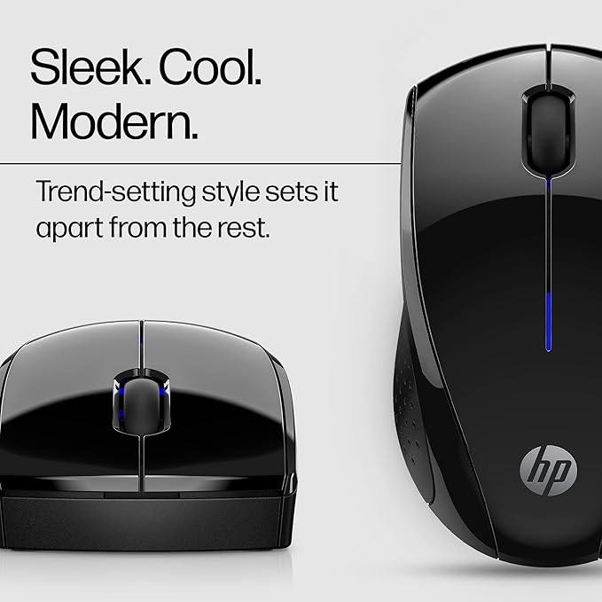 HP X3000 G2 Wireless Mouse - Ambidextrous 3-Button Control, & Scroll Wheel - Multi-Surface Technology, 1600 DPI Optical Sensor - Win, Chrome, Mac OS - Up to 15-Month Battery Life (?€?28Y30AA#ABA, Black)