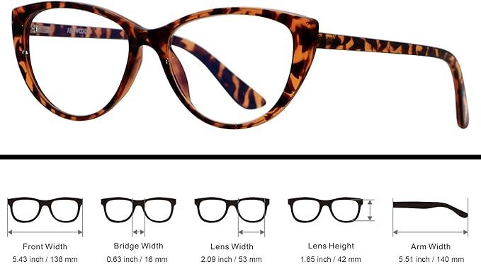 ANDWOOD Blue Light Blocking Glasses Women Bluelight Blocker Computer Cateye Clear Cat Eye Eyeglasses Frame AR003