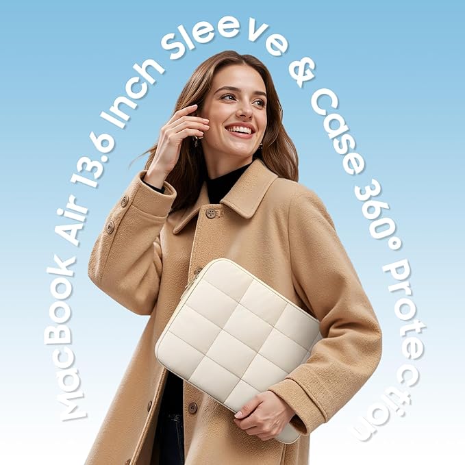 Fintie Case for MacBook Air 13 Inch A3449 A3240 A3113 A2681 (2022 2023 2024 2025 2026 Release) - Snap On Hard Shell Cover & Carrying Laptop Sleeve Bag for MacBook Air 13.6 Inch M2 M3 M4 M5 Chip, Beige