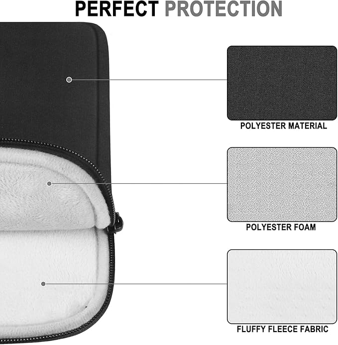 Laptop Sleeve Case 13 Inch, Water Resistant Traveling Computer Cover with Handle, Shockproof Protective Carrying Laptop Bag Compatible for 13 in MacBook Air/MacBook Pro M2 M1, Black