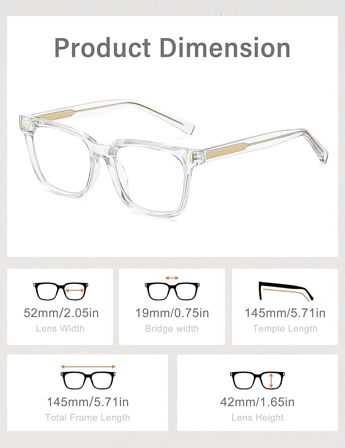 Madison Avenue Trendy Sqaure Blue Light Blocking Glasses for Women with Case, Stylish Anti Glare Glasses for Computer