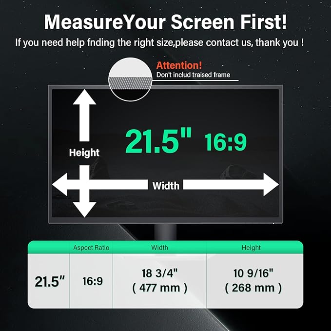 [2 Pack] 21.5 Inch Computer Privacy Screen for 16:9 Aspect Ratio Widescreen Monitor, Eye Protection Anti Glare Blue Light Computer Monitor Privacy Filter, Removable 21.5 in Protector Film