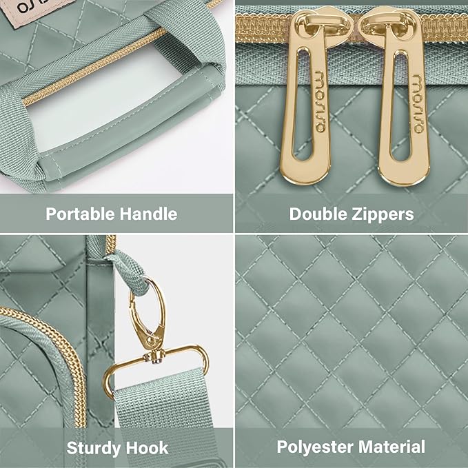 MOSISO 12.9 inch Tablet Sleeve Bag for iPad Pro 13 M4&iPad Air 13 M3 M2,iPad Pro 12.9 M2 M1 6/5,Surface Laptop Go 12.4,Galaxy Tab S8+/S9+ 12.4,Square Quilted Carrying Case with 2 Pockets,Antique Green