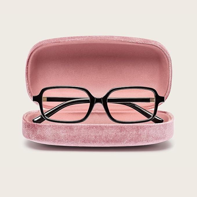 livho Blue Light Glasses for Women – Y2K Aesthetic Frame with Blush Pink Case, 90s Vibe for Screen Time Blue Light Blocking