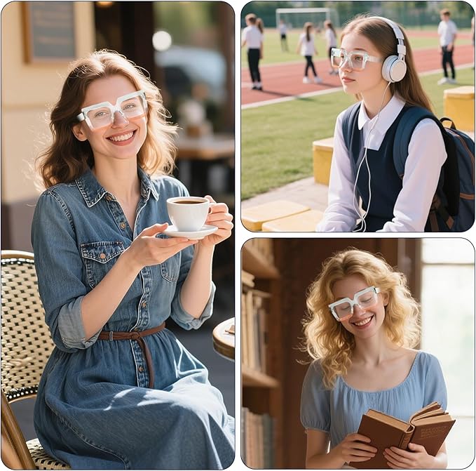 hoyuwak Oversized Square Blue Light Glasses Big Frame Computer Eyewear Thick Fashion Clear Glasses for Women Fashion