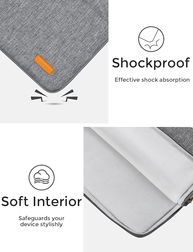 DOMISO 15.6 inch Laptop Case Sleeve Protective Cover Compatible with 16 inch MacBook Pro M4 M3 M2/Pro Max,15.6-16 inch HP Dell ASUS Lenovo Chromebook,Waterproof Computer Cases Bag with Handle,Grey