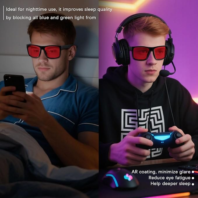ANDWOOD Blue Light Blocking Glasses Men Women Computer TV Gaming AR Coatings Lens Improve Sleep Naturally Producing Melatonin