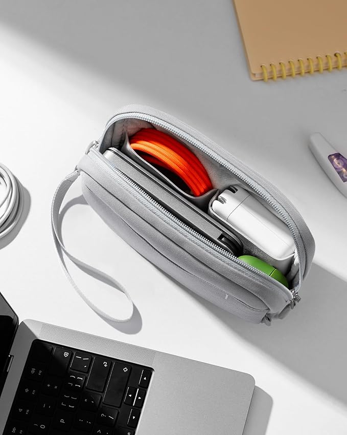 Inateck Electronics Organizer Travel Case, Water-resistant Cable Organizer Pouch, Multi-purpose Accessories Carry Case for Cord, Charger, Cables, Phone, USB Drive, Black, Small