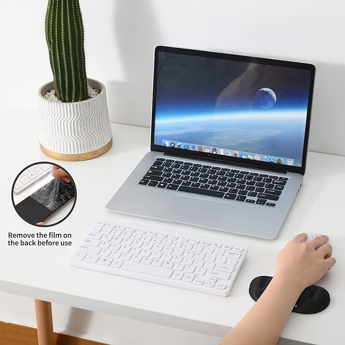UnivoColors Black Superfine Memory Foam Wrist Rest Soft Gel Ergonomic Mouse Pad Wrist Support for Mouse, Gaming, Computer, Laptop, Office