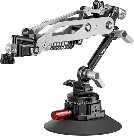 NEEWER Vacuum Suction Cup Car Mount for Action Camera with Hydraulic Boom Arm, NATO Rail, Compatible with DJI Osmo Pocket 3 Insts360 X5 X4 X3 Hero Adapter Holder, 18oz/500g Max Load, GA022 by Neewer