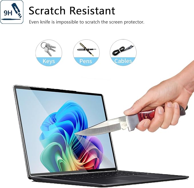 Megoo ArmorShield Glass Screen Protector for Surface Laptop 7 15 Inch (2024 AIPC), Anti-Scratch, HD Clear Glass, Surface Pen Compatible, 2 Pack
