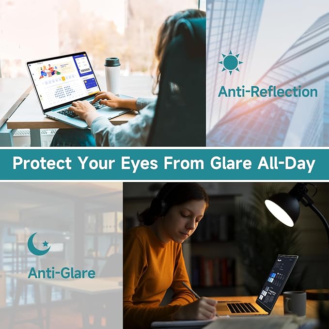 2 Pcs 13.3 Inch Anti Blue Light Screen Protector, Reduce Eye Strain Matte Anti Glare Computer Screen Cover, Blue Light Blocking Screen Protector for HP/Lenovo/Dell/Acer/Asus/Samsung/Envy 13.3’’ with