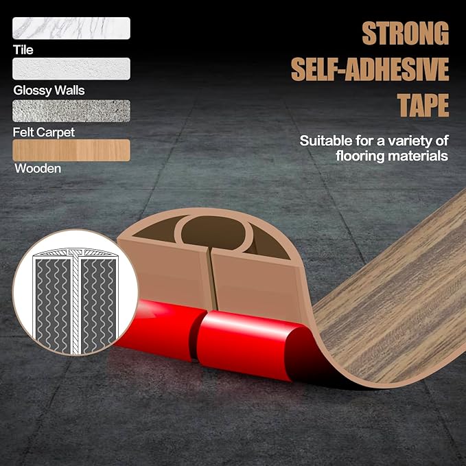 Floor Cord Cover Self Adhesive Cord Hider,10FT Cable Management, Extension Strip Protector for Wires, Prevent Cable Trips for Offices, Gyms, Exhibitions Cavity:0.47"(W) x0.35(H) Woodsmokedbrown - Image 4