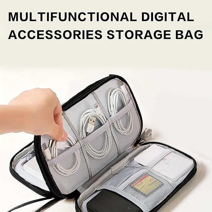 Data cable storage bag, charger, portable power bank, charging cable bag box, digital organizer bag