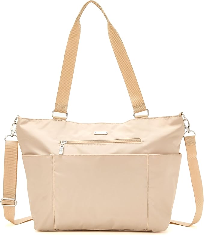 Baggallini Essential Laptop Tote - Work Tote Bag with Laptop Sleeve - Lightweight Travel Crossbody Shoulder Bag for Women