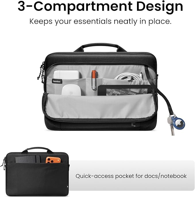 tomtoc 360° Protective Laptop Case for 13-inch MacBook Air M5/A3449 (2026), M4/A3240, M3/A3113, M2/A2681, M1/A2337, Water-Resistant Case with CornerArmor, Fits 13-inch MacBook Neo & Surface Pro/Laptop