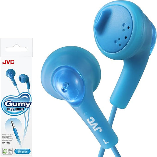 JVC Basic Gumy Earbuds Blue, Model Number: HA-F160-A, 3