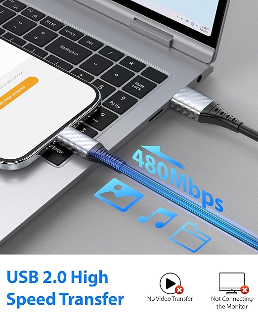 20ft Long USB A to USB C Cable Heavy-Duty for 10W 12W 18W 20W USBA Charger Block for Tapo/TP-Link for Xiaomi/Mi for eufy Security Camera Power Bank Cord Type C USB2.0 Data Transfer Charging Wire Black