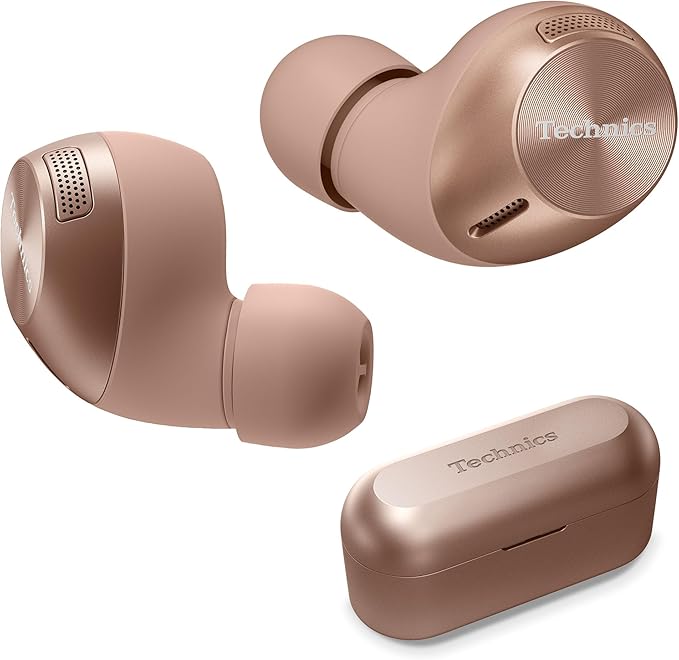 Technics HiFi True Wireless Multipoint Bluetooth Earbuds II, Active Noise Cancelling, 3 Device MultiPoint Connectivity, Impressive Call Quality, LDAC Compatible, EAH-AZ40M2-N (Rose Gold)
