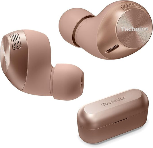 Technics HiFi True Wireless Multipoint Bluetooth Earbuds II, Active Noise Cancelling, 3 Device MultiPoint Connectivity, Impressive Call Quality, LDAC Compatible, EAH-AZ40M2-N (Rose Gold)