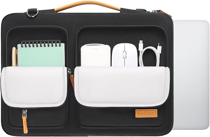 DOMISO 15.6 inch Laptop Case Sleeve Protective Cover Compatible with MacBook Pro 16 M4 M3 M2/Pro Max,15.6-16 inch HP ASUS Dell Lenovo Chromebook,Waterproof Computer Bag with Shoulder Strap,Black