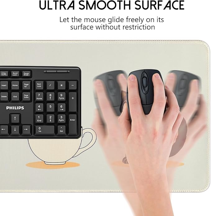Large Cute Cat Mouse Pad,Kawaii Gaming Mousepads,Anime Mouse Mat with Non-Slip Rubber Base,Stitched Edge Mouse Pads for Desk,Computers,Laptop,Office 31.5 x 11.8 Inch