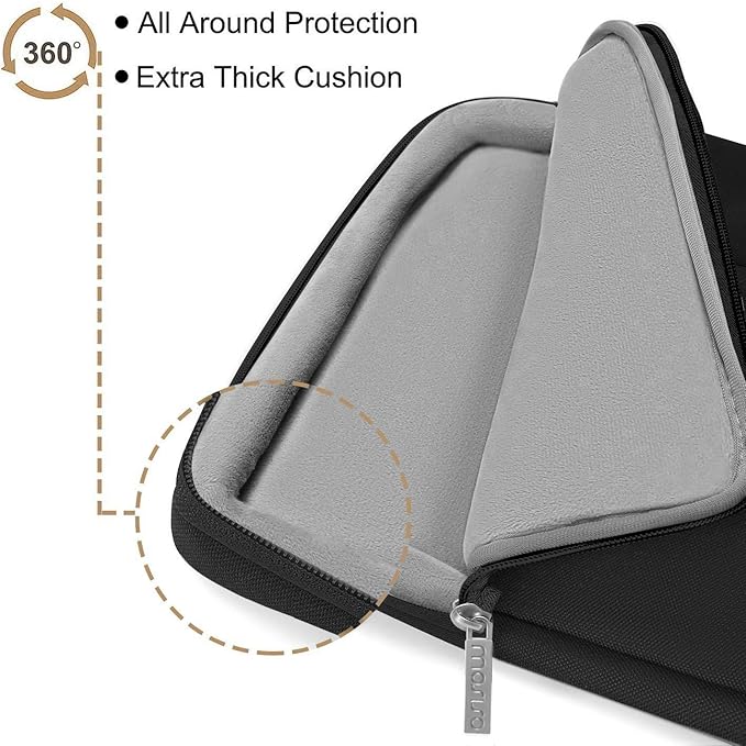 MOSISO Laptop Case 14 inch, 14 inch Laptop Sleeve with Handle Compatible with HP Lenovo Dell ASUS Acer, HP Stream, Dell Latitude, Lenovo IdeaPad, Polyester Multifunctional Computer Bag, Black
