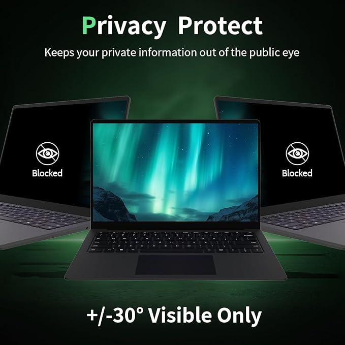 Laptop Privacy Screen 14 Inch, Laptop Screen Privacy Shield 16:10 Aspect Ratio Anti-Glare Blue Light Computer Monitor Protector,Removable 14in Filter for Lenovo HP Dell Acer Asus Thinkpad Envy Xps