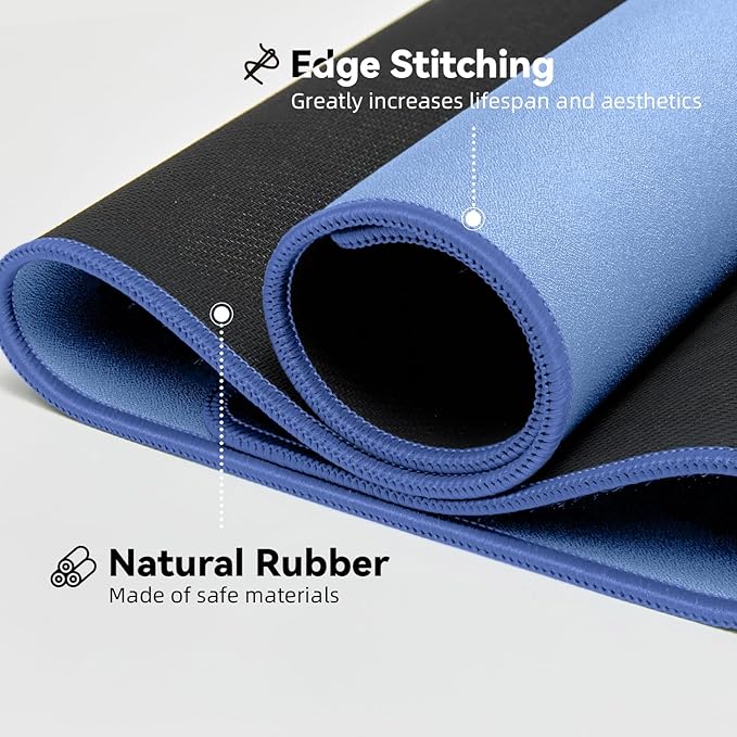 Waterproof Large Gaming Mouse Pad with Durable Stitched Edges, Non-Slip Rubber Base, Grainy Jacquard Mouse Mat Desk Pad for Home Office Gaming, 27.6"x11.8"x0.12", Matte Blue