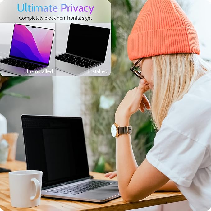 Peslv Magnetic Privacy Screen for MacBook Pro 16 Inch (2021-2026, M1, M2, M3, M4, M5), 16inch Removable Matte Anti Blue Light Glare Private Filter Protector for Mac Pro 16.2" Laptop