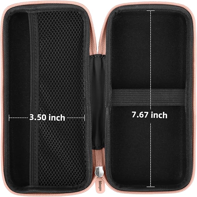 iMangoo Travel Essential Electronics Organizer Charger Case, Shockproof Dual Zipper Power Bank Cables Tech Accessories Pouch Purse, Men & Women Travel Must Have Storage Bag, 8.5x4.5x2 inch Rose Gold