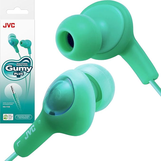 JVC HAFX5G Gumy Plus Inner Ear Headphones (Green)