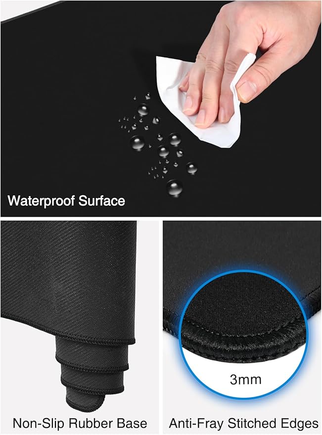 2-in-1 Mouse Pad with Wireless Charging, Gaming Mouse Pad, 31.5"x15.8" Large Desk Mat for Laptop/Keyboard, Waterproof Smooth Surface, Non-Slip Base, No Adapter