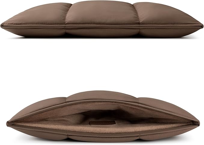 Comfyable Puffy Laptop Sleeve 13 Inch 14 Inch, Quilted Puffer Laptop Carrying Case for Women, Pillow Case Compatible with MacBook Air/Pro M5 M4 M3 M2 Pro/Max 2026, 13" MacBook Neo A18, Mocha Brown