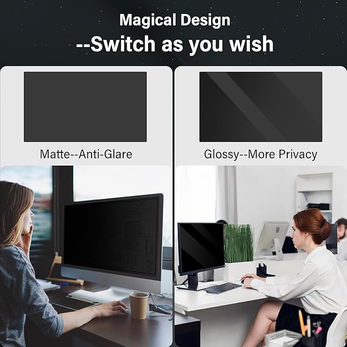 [2 Pack] 21.5 Inch Computer Privacy Screen for 16:9 Aspect Ratio Widescreen Monitor, Eye Protection Anti Glare Blue Light Computer Monitor Privacy Filter, Removable 21.5 in Protector Film