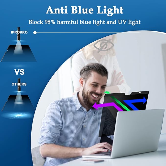Magnetic Privacy Screen Designed for MacBook Pro 13 Inch (2016-2022, M1,M2) & MacBook Air 13In (2018-2021, M1), Removable Matte Anti Glare Blue Light Filter HD Clarity 13.3" Mac Laptop Private Shield