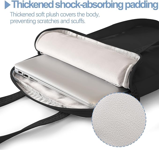 Laptop Bag 13-14 Inch, 360° Protective Puffy Laptop Sleeve, Laptop Case Compatible with MacBook Air 13.6 M5 M4 M3 M2 M1/Neo/Pro 13/14,HP Dell ASUS Lenovo, Black | 14.37"x10.24"x1.38"