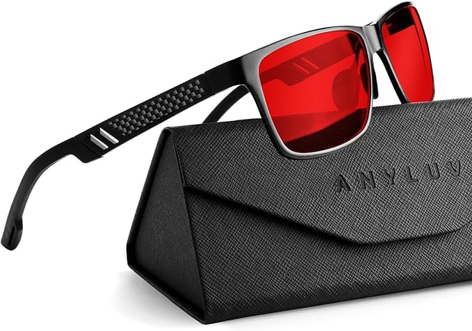 ANYLUV Blue Light Blocking Glasses Men Computer Gaming Glasses Lightweight Al-Mg Metal Anti Eyestrain Eye Protection