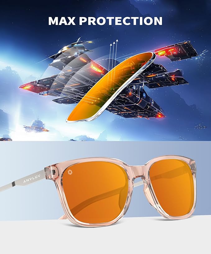 ANYLUV Blue Light Glasses for Men, Lightweight Computer Gaming Glasses, Stylish Anti Eyestrain Blue Light Blocking Men