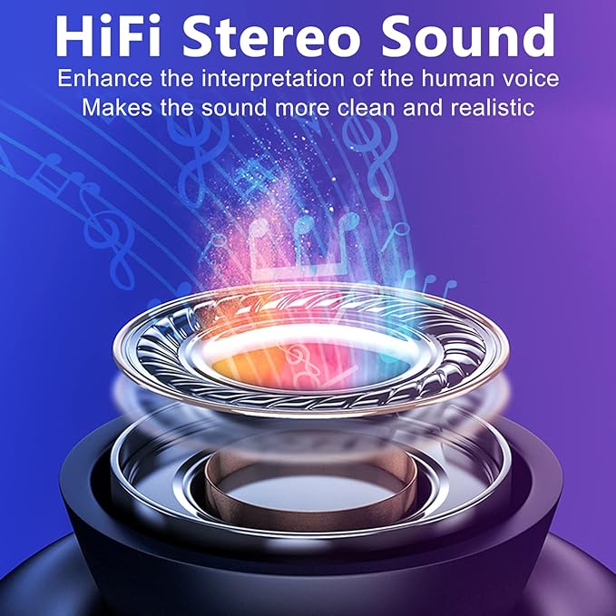 ELOVEN Wireless Earbuds Deep Bass Stereo Sound Bluetooth Earbuds 120H True Wireless Headphones with Ear Caps (S/M/L) for Samsung S26/S25/S24/S23/S22 Ultra Z Flip 5/4/3/Fold 5/4 iPhone 16/15/14 Silver