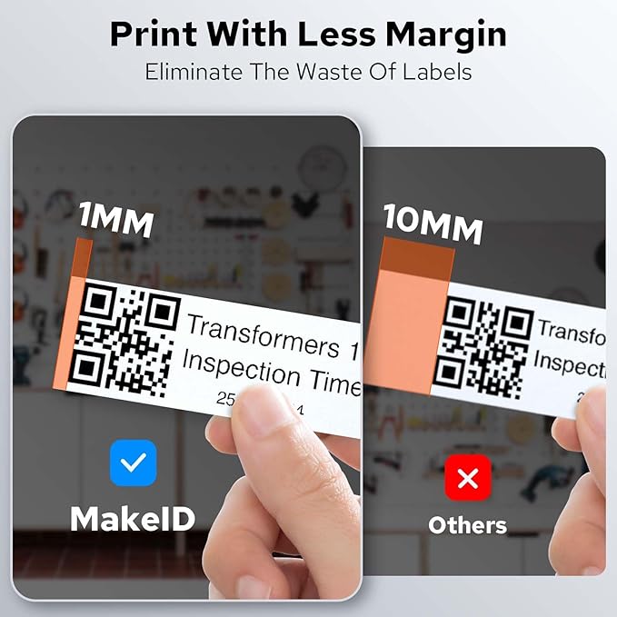 Makeid P31S Portable Industrial Label Printer, 1" Print Head with Bluetooth, Mobile/PC Software, with 0.75" x 19.68ft Label for Wire, Cable & Heat Shrink Tubes at Job Sites.