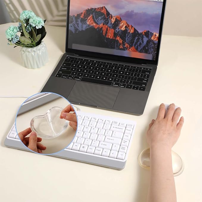 Gel Wrist Rest for Mouse, Transparent Cushion Wrist Support Wrist Pad Ergonomic Mouse Wrist, Hand Mouse Wrist Rest for Computer, Laptop, Office, Home, School