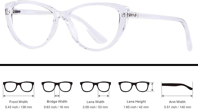ANDWOOD Blue Light Blocking Glasses Women Bluelight Blocker Computer Cateye Clear Cat Eye Eyeglasses Frame AR003