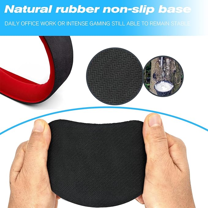 Keyboard Wrist Rest and Mouse Wrist Rest Set - Ergonomic Memory Foam Wrist Cushion - for Wrist Support on Computer, Laptop, Office, Playing Games, Typing Relieves Wrist Pain Red
