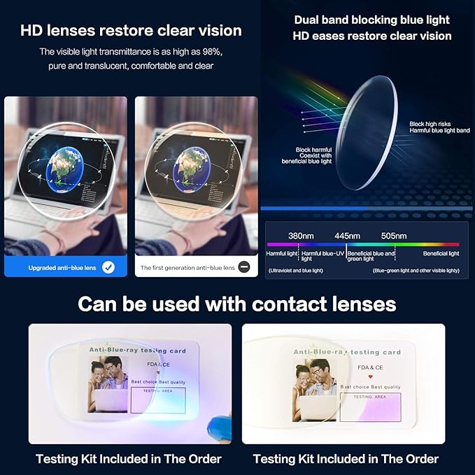 Okany Blue Light Blocking Glasses for Women Men Fashion Computer Screen Gaming TV Phones Anti Eyestrain & UV Glare Glasses